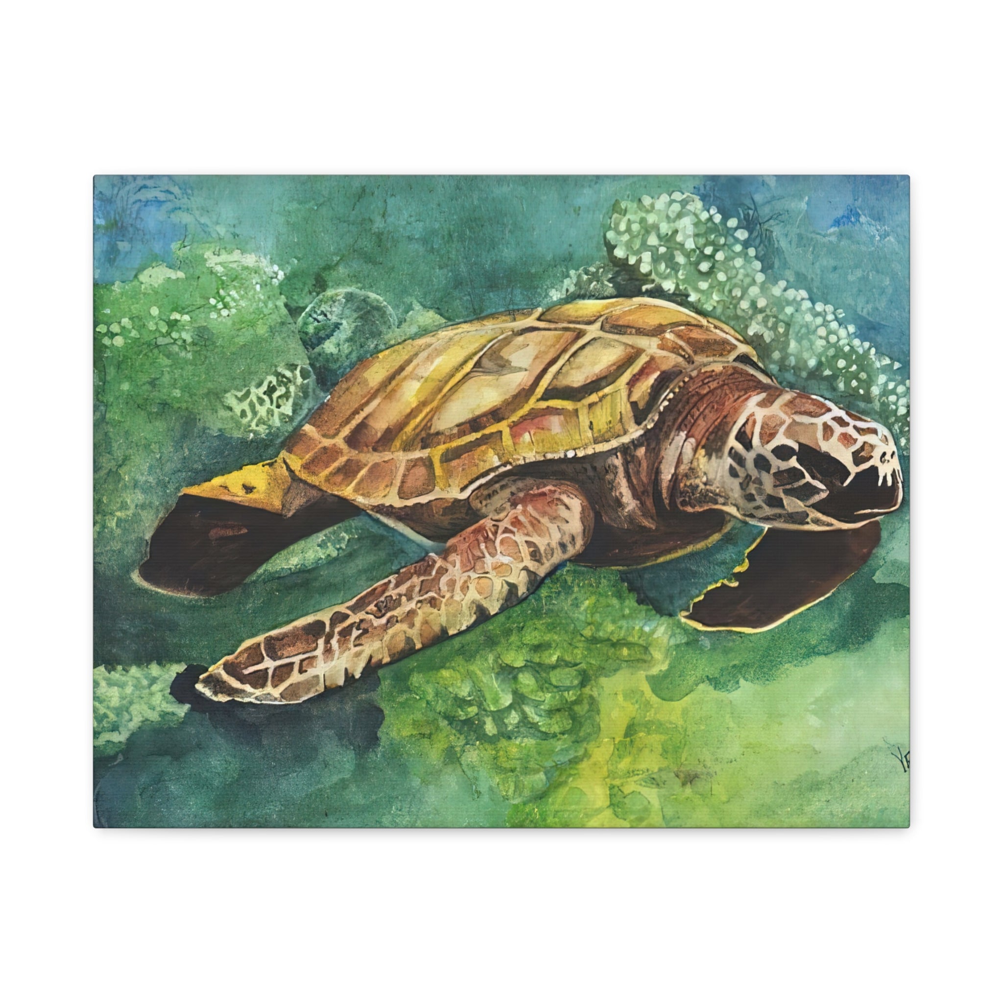 Deep Sea Honu - Canvas Fine Art Print