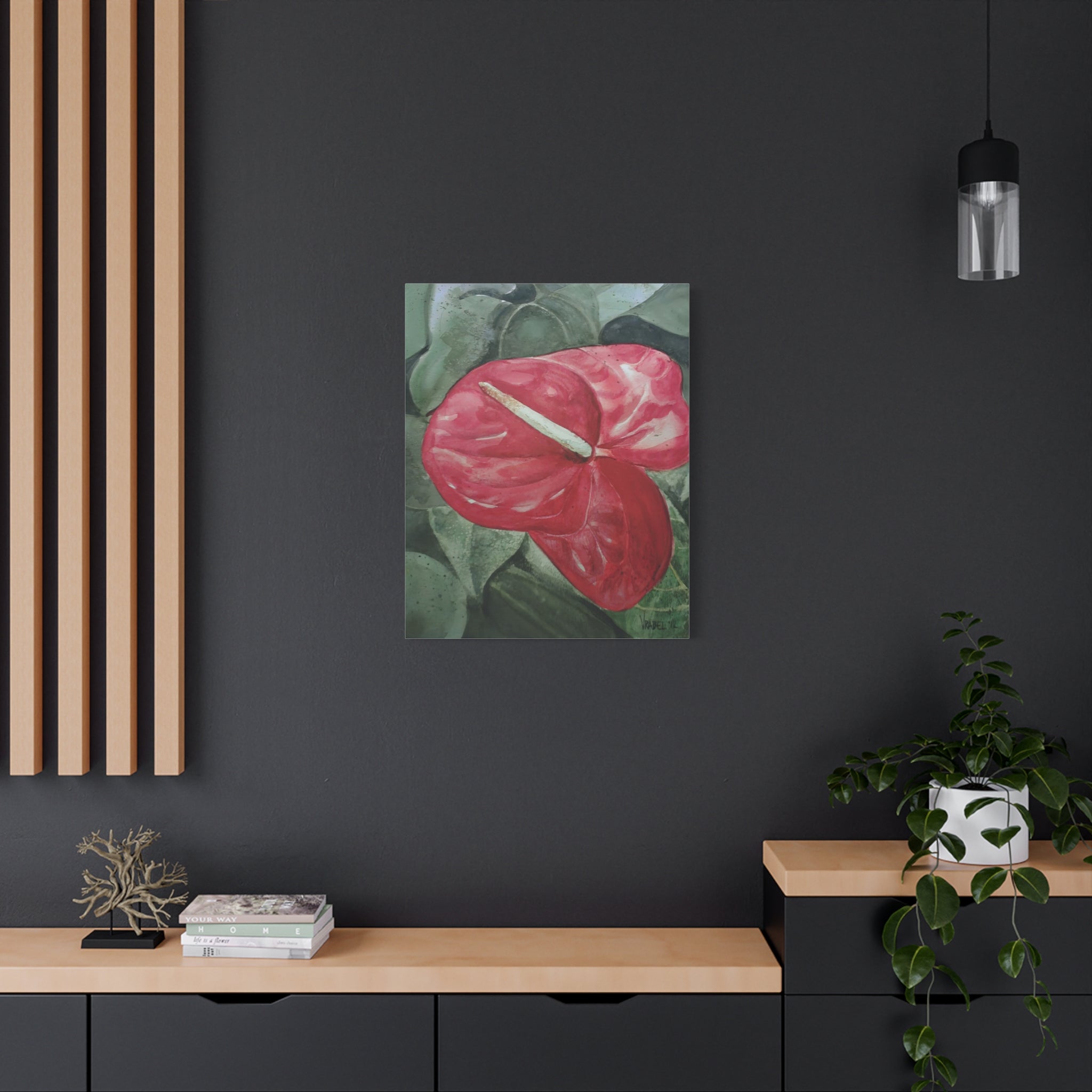 Single Anthurium - Canvas Fine Art Print