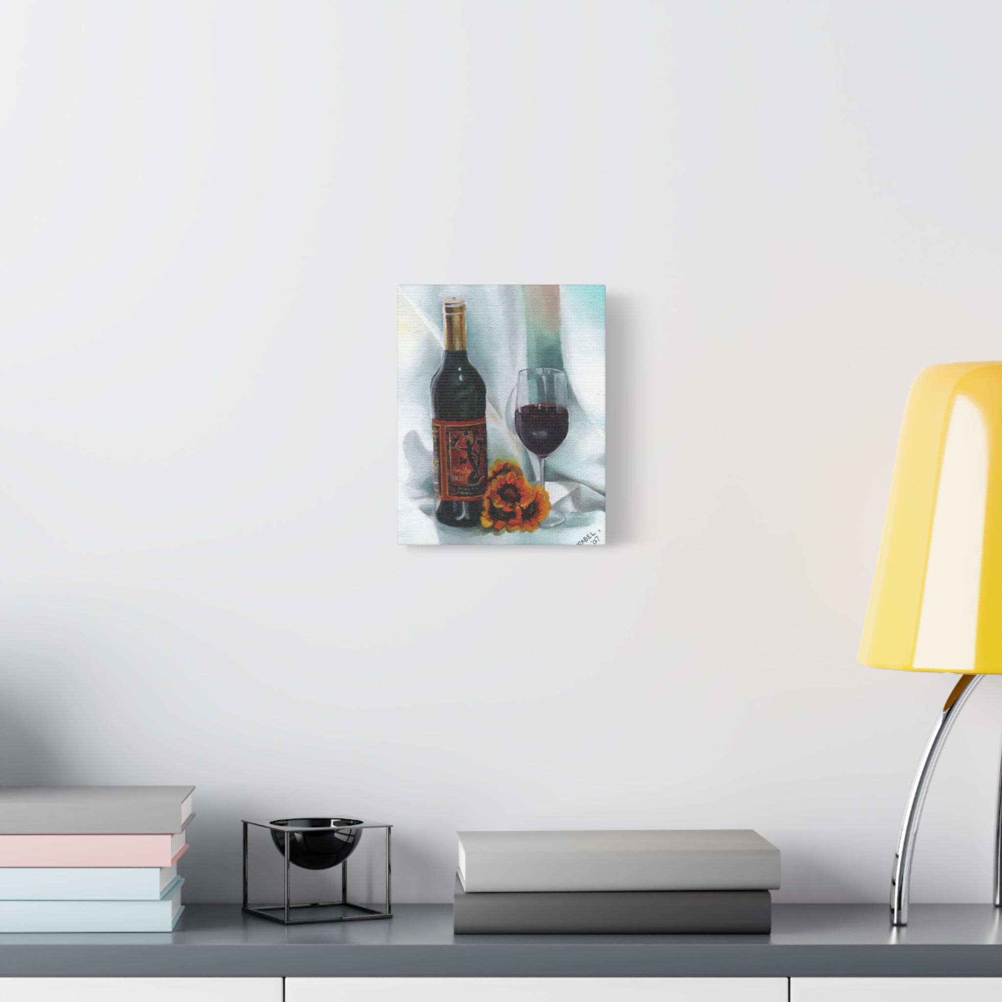 Bottle and Glass Still Life - Canvas Fine Art Print