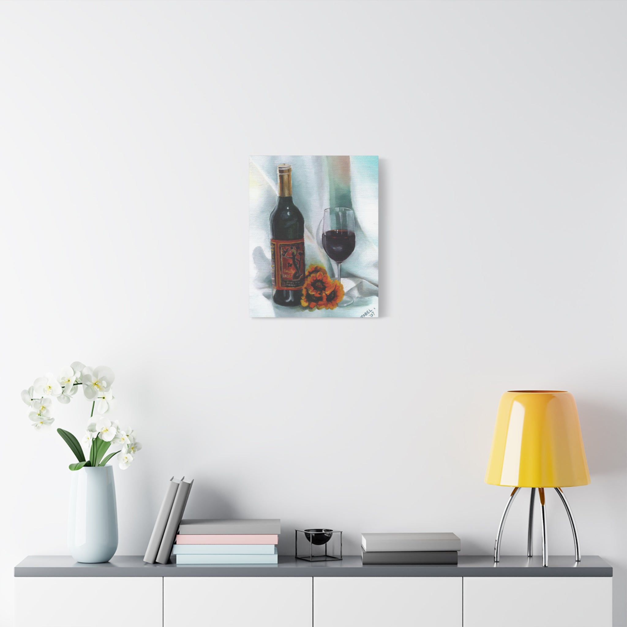 Bottle and Glass Still Life - Canvas Fine Art Print