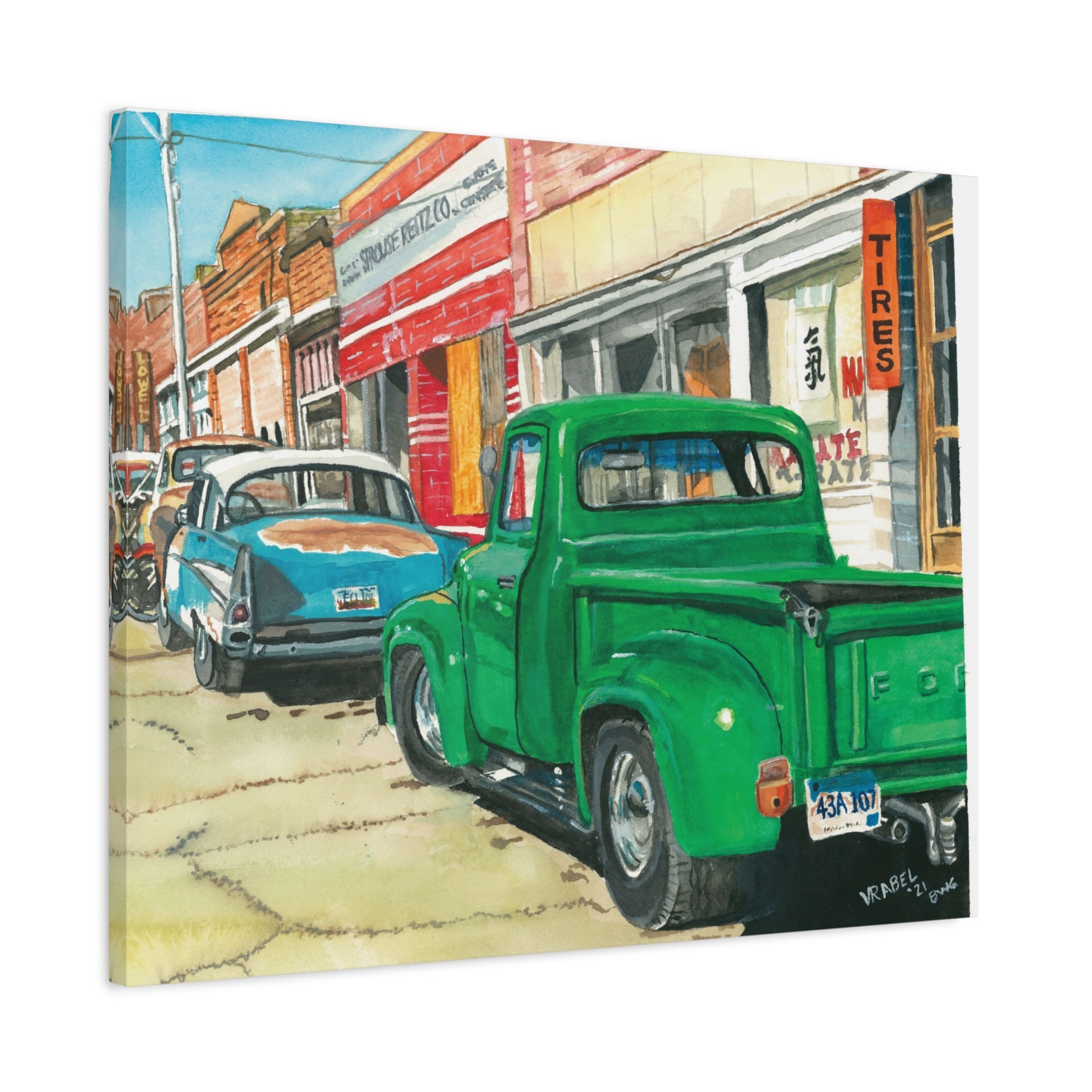Standing on a Corner in Bisbee, Arizona - Canvas Fine Art Print