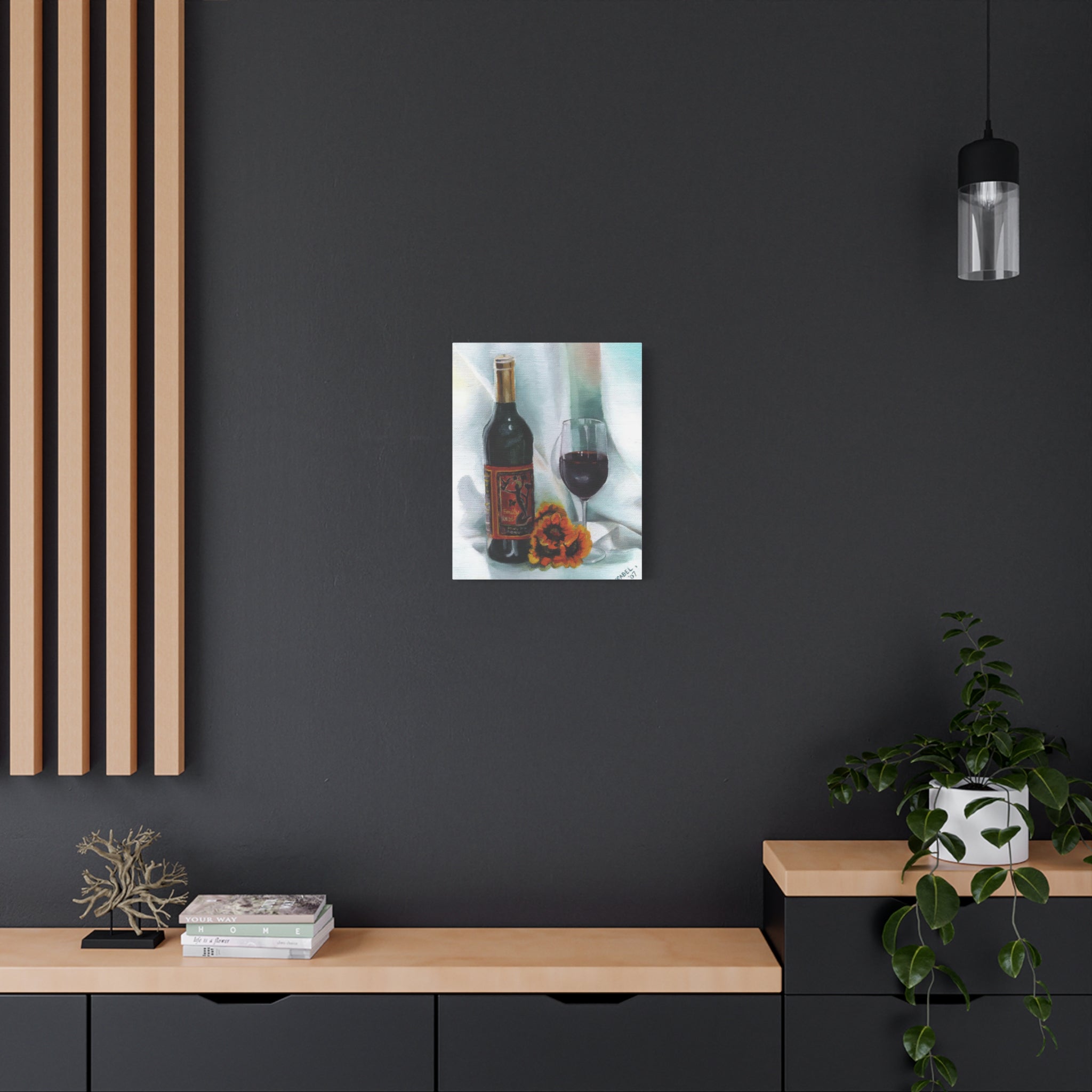Bottle and Glass Still Life - Canvas Fine Art Print