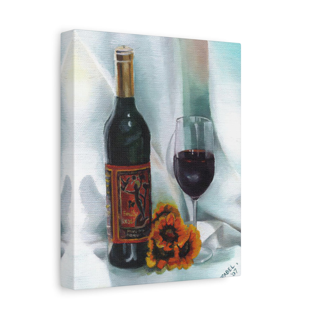 Bottle and Glass Still Life - Canvas Fine Art Print