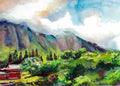 Byodo by the Mountains - Lustre Photo