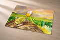 Abundance – metal fine art print of a vineyard scene with wine and grapes by Patti Vrabel