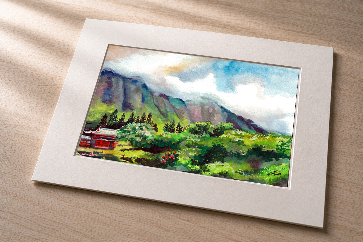 Byodo by the Mountain – Matted Fine Art Print
