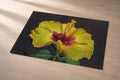 Crimson Core – metal fine art print of a golden hibiscus with crimson center by Patti Vrabel