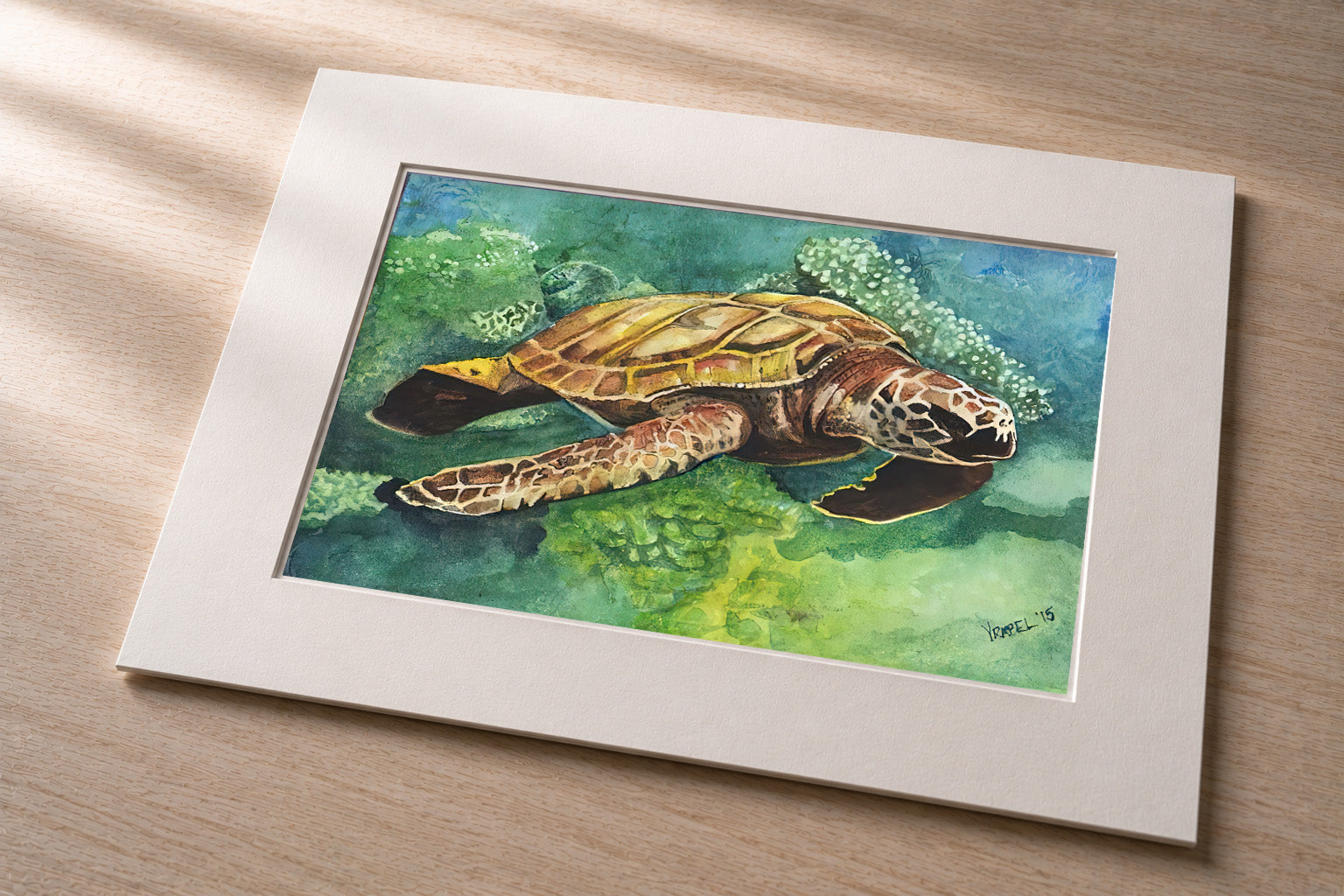 Deep Sea Honu – Matted Fine Art Print