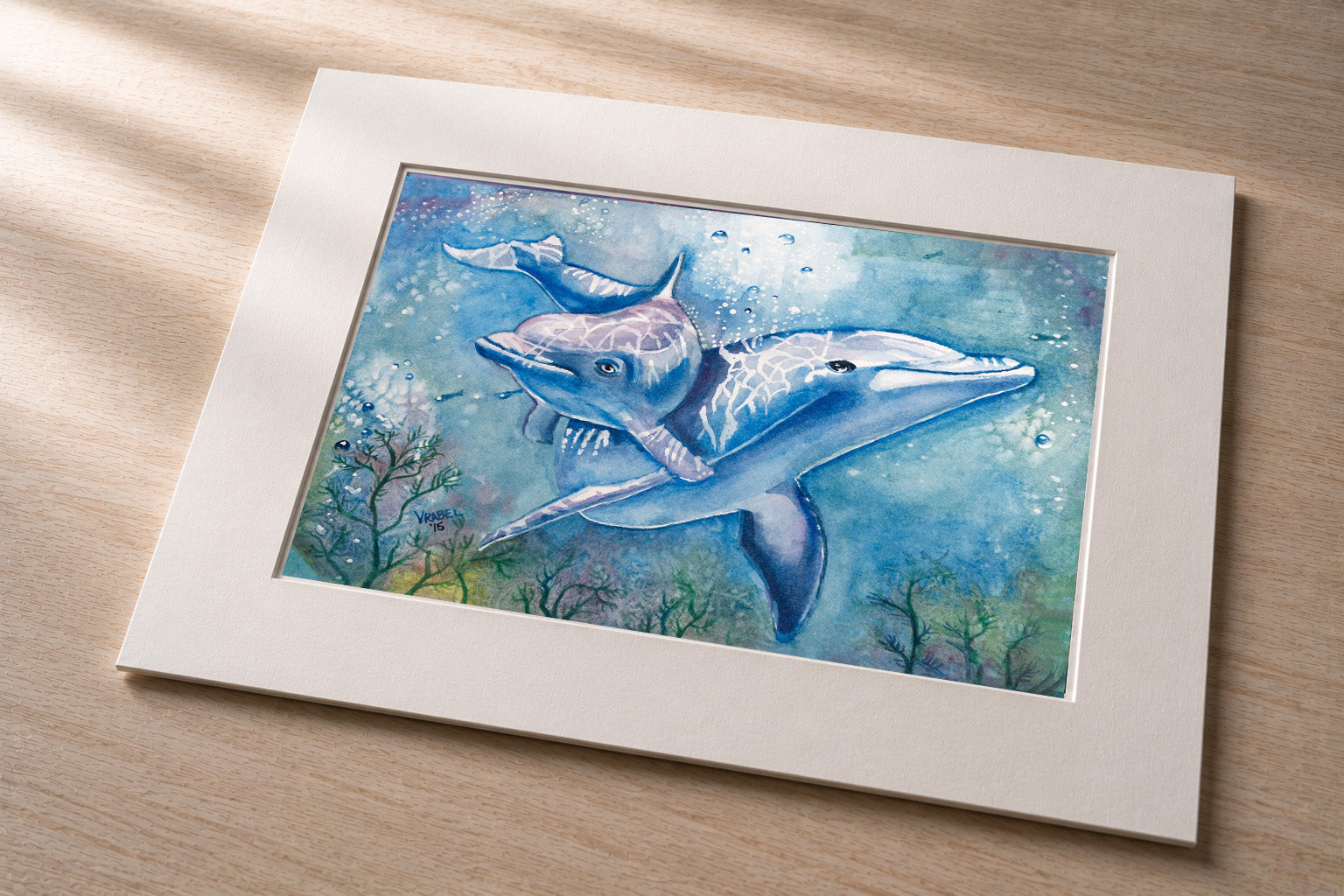 Dolphin Play – Matted Fine Art Print