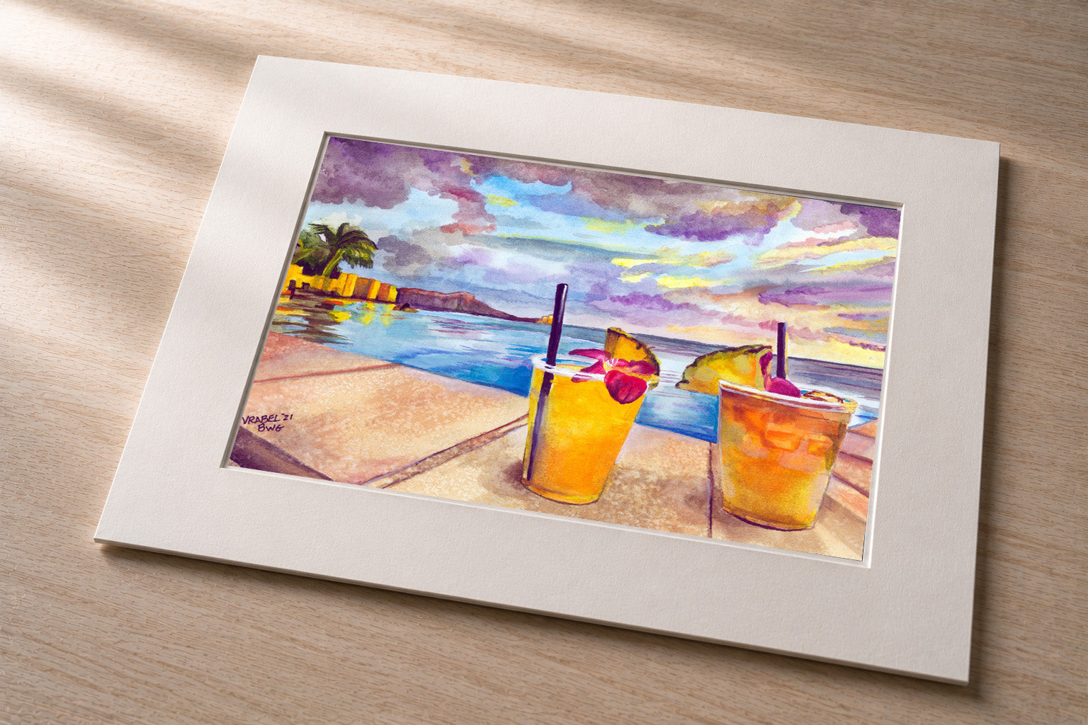 Diamond Head Mai Tais – Matted Fine Art Print