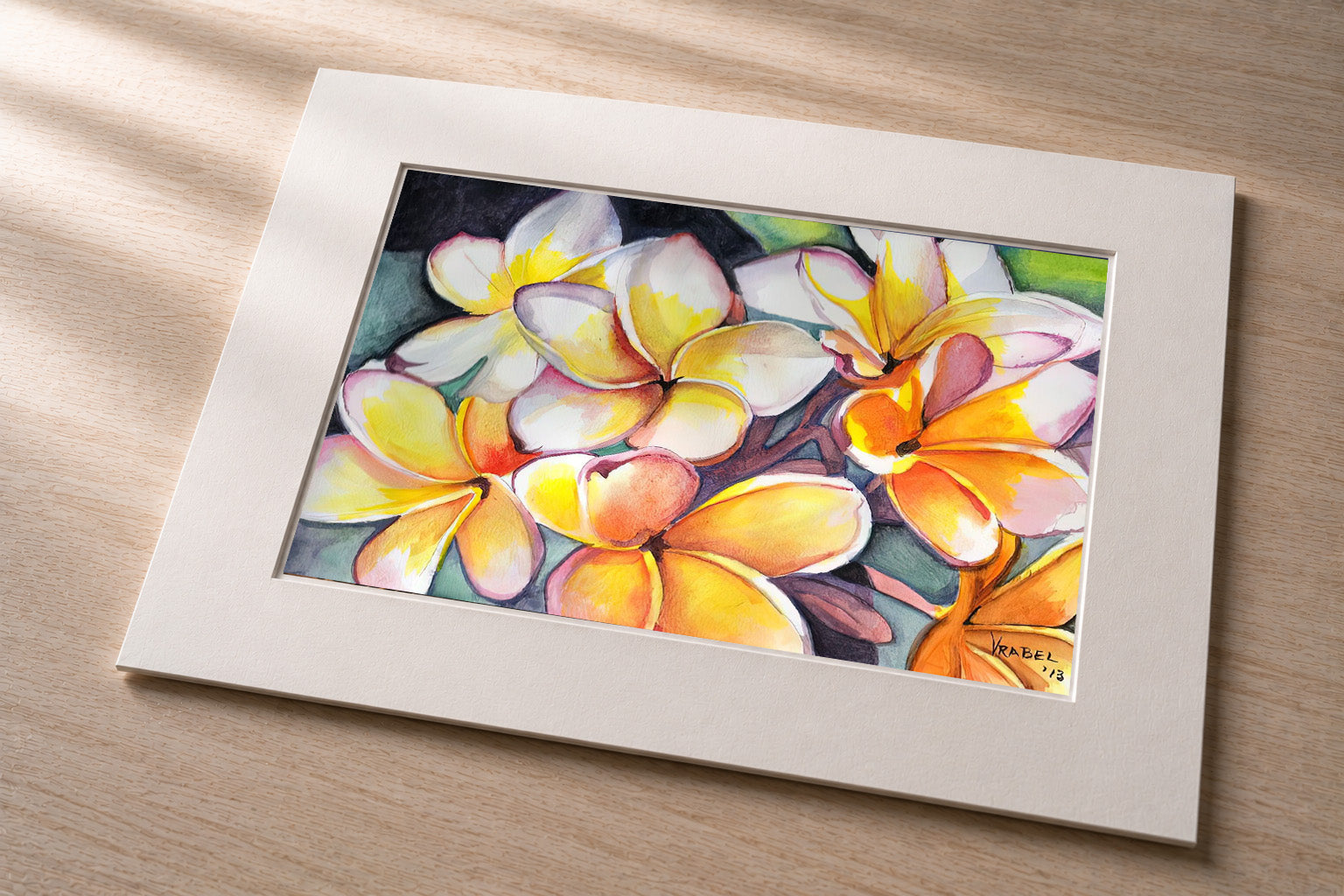 White Plumeria – Matted Fine Art Print
