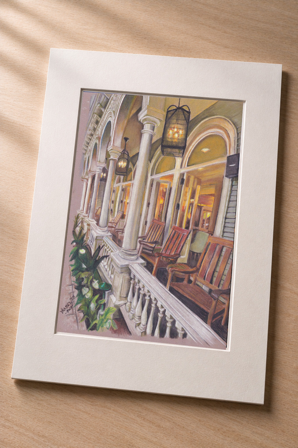 Lānai Glow (Moana Surfrider Hotel) – Matted Fine Art Print