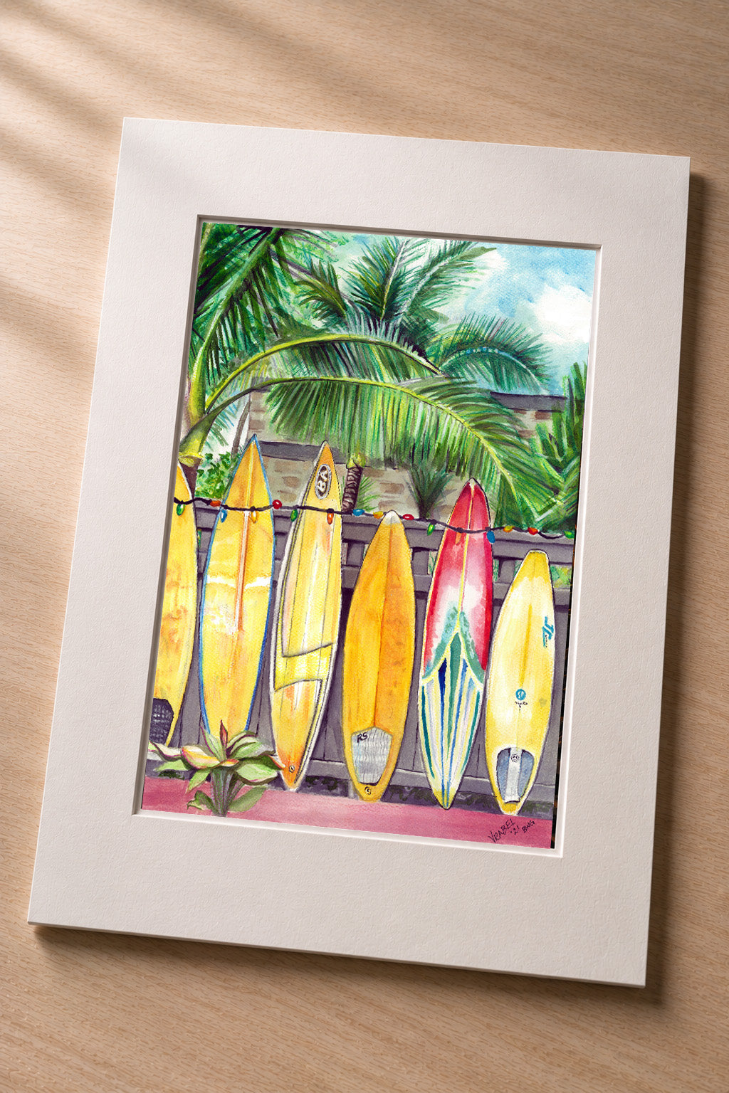 Surfer's Christmas – Matted Fine Art Print