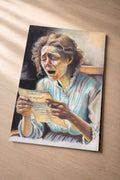 The Telegram – metal fine art print of a grieving woman reading a telegram in pastel by Patti Vrabel